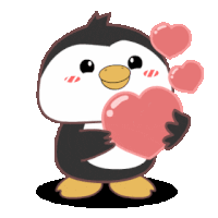 Gif animé amour manchot